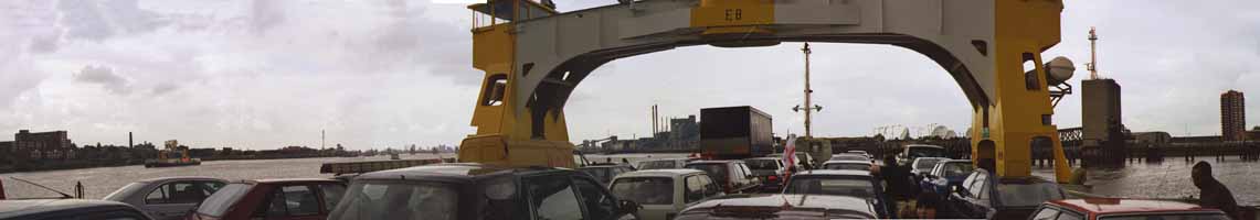 photo of woolwich ferry mid-river